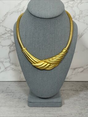 Vintage Don Lin Gold Twisted Collar Necklace - Women Jewelry